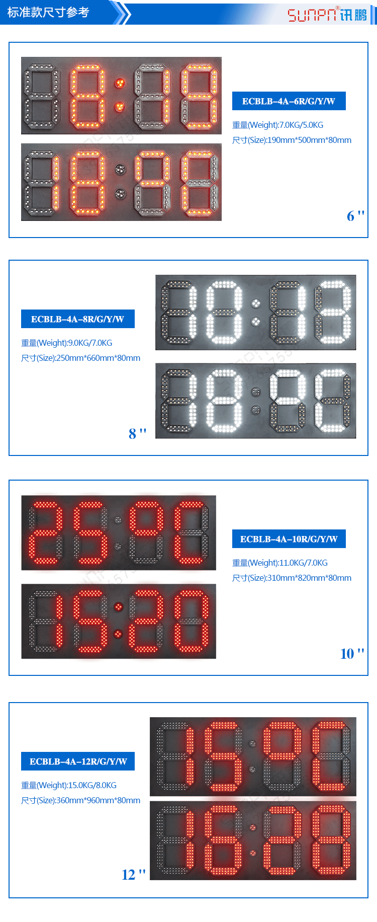 LED戶外電子時鐘相關(guān)尺寸