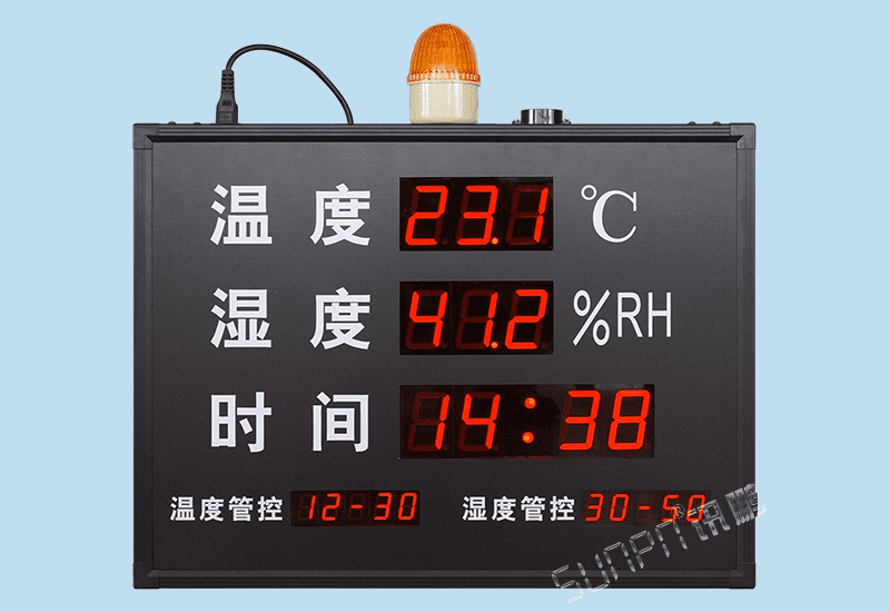 定制LED溫濕度顯示屏電子看板超范圍監控報警溫控器RS485/4-20MA/0-10v傳感器模擬量通訊信號對接