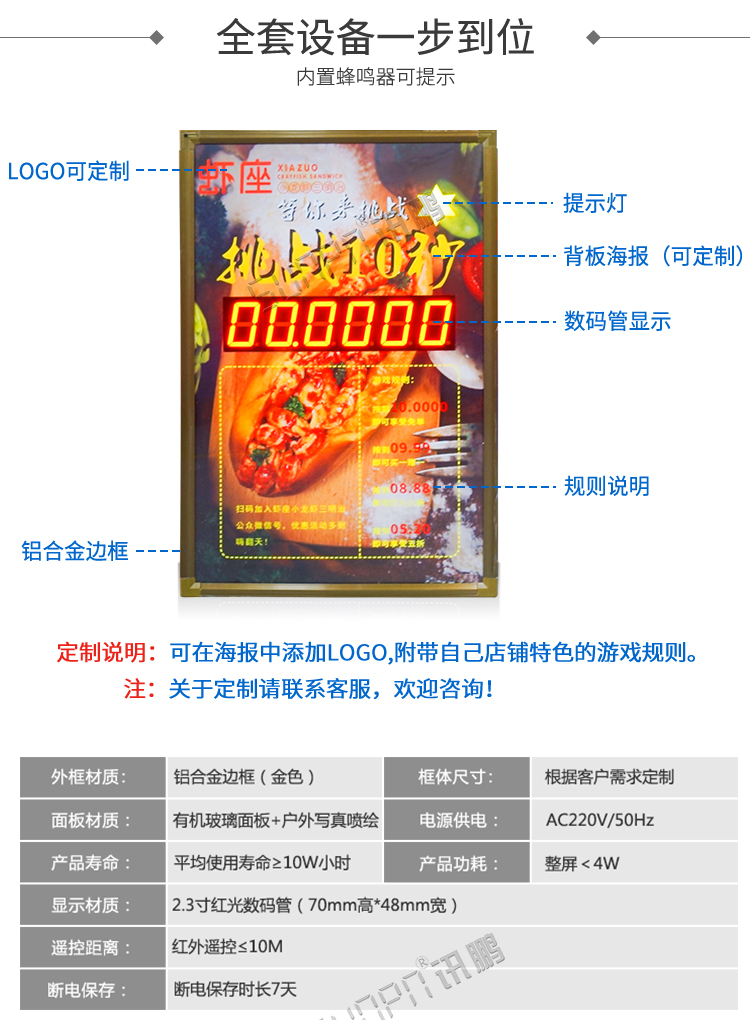 計時器顯示屏產品參數