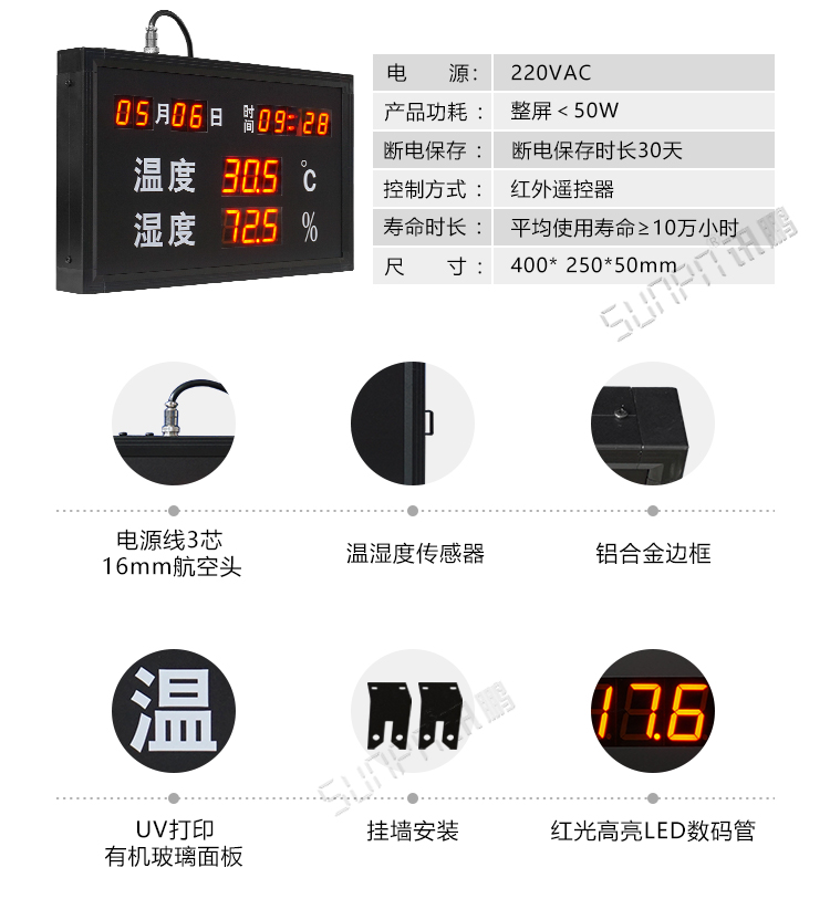 溫濕度顯示屏產品參數 溫濕度顯示屏產品參數