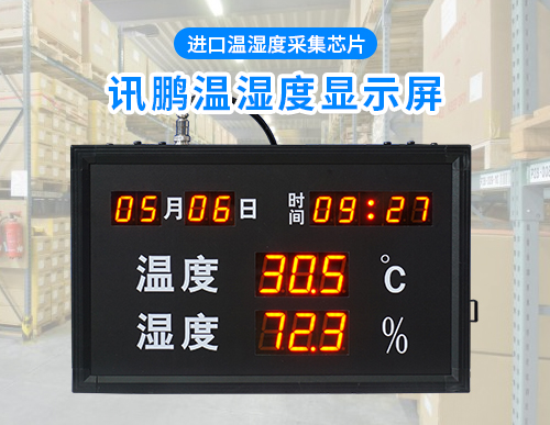 LED溫濕度時(shí)間顯示屏_工業(yè)級(jí)溫濕度電子看板_可定制