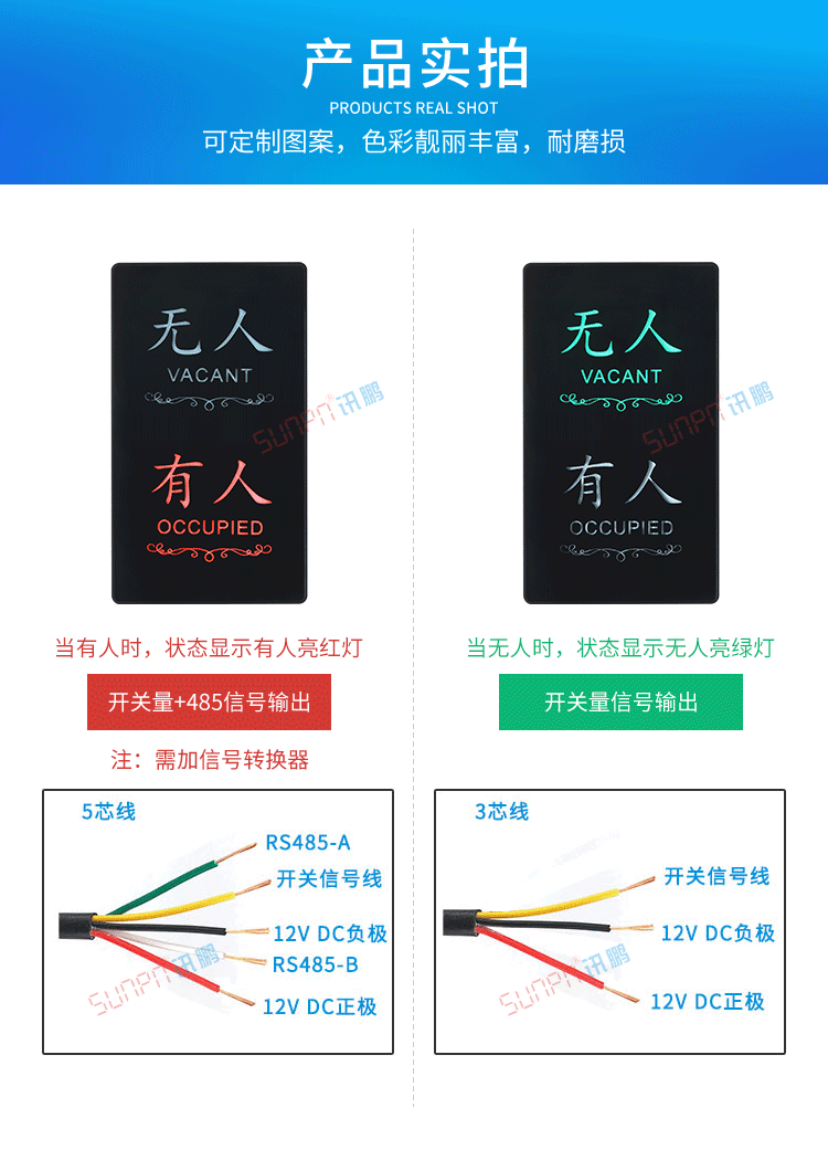 廁所有人無人顯示牌產(chǎn)品實(shí)拍