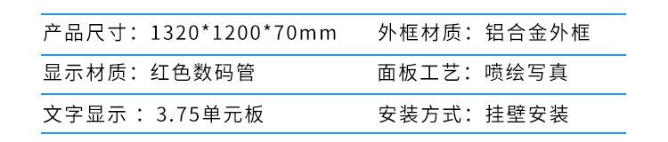安全天數(shù)顯示屏產(chǎn)品參數(shù)