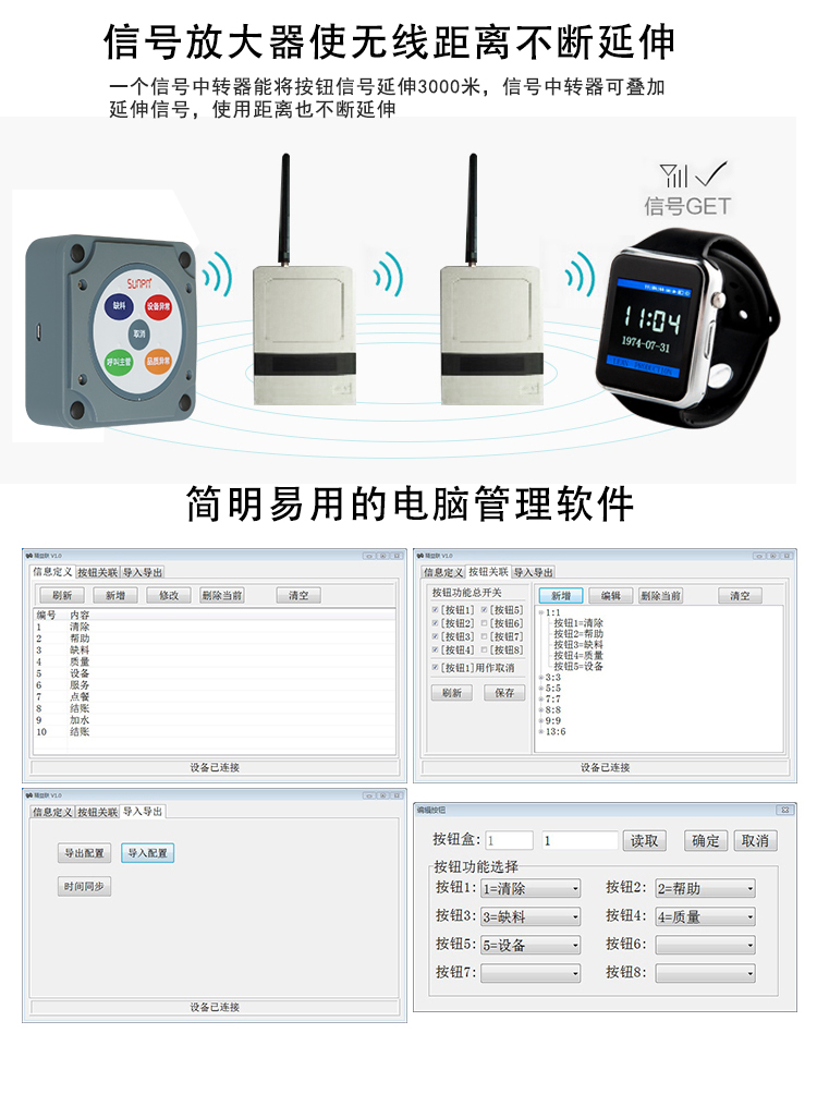 無(wú)線呼叫腕表信號(hào)延伸