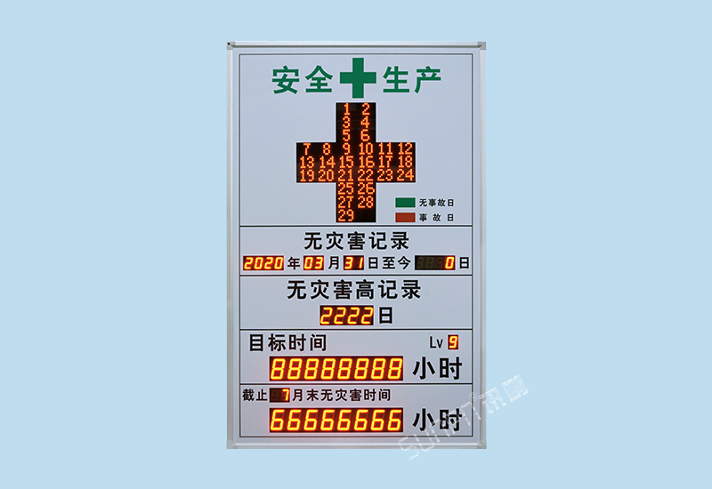 安全天數揭示牌-LED計時牌-無事故天數計時方案介紹