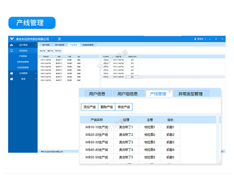 生產管理系統軟件后臺展示