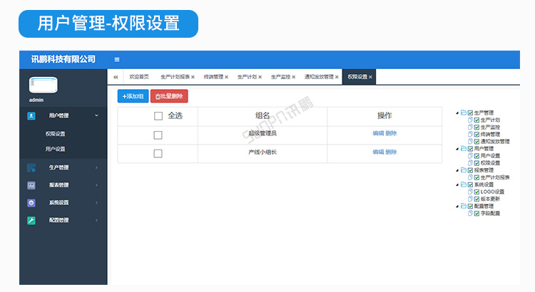 生產(chǎn)管理系統(tǒng)權(quán)限設(shè)置