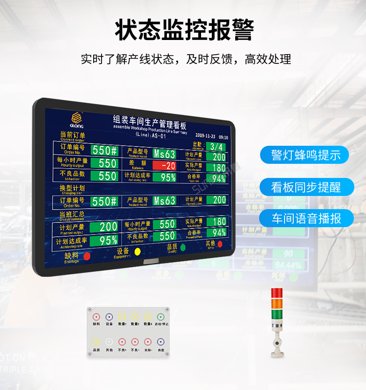 車間生產(chǎn)管理系統(tǒng)-狀態(tài)報警提示