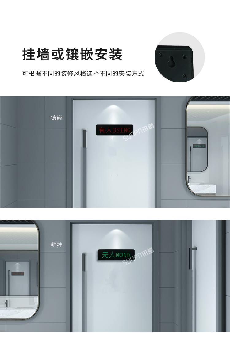 智能廁所狀態(tài)屏-安裝方式