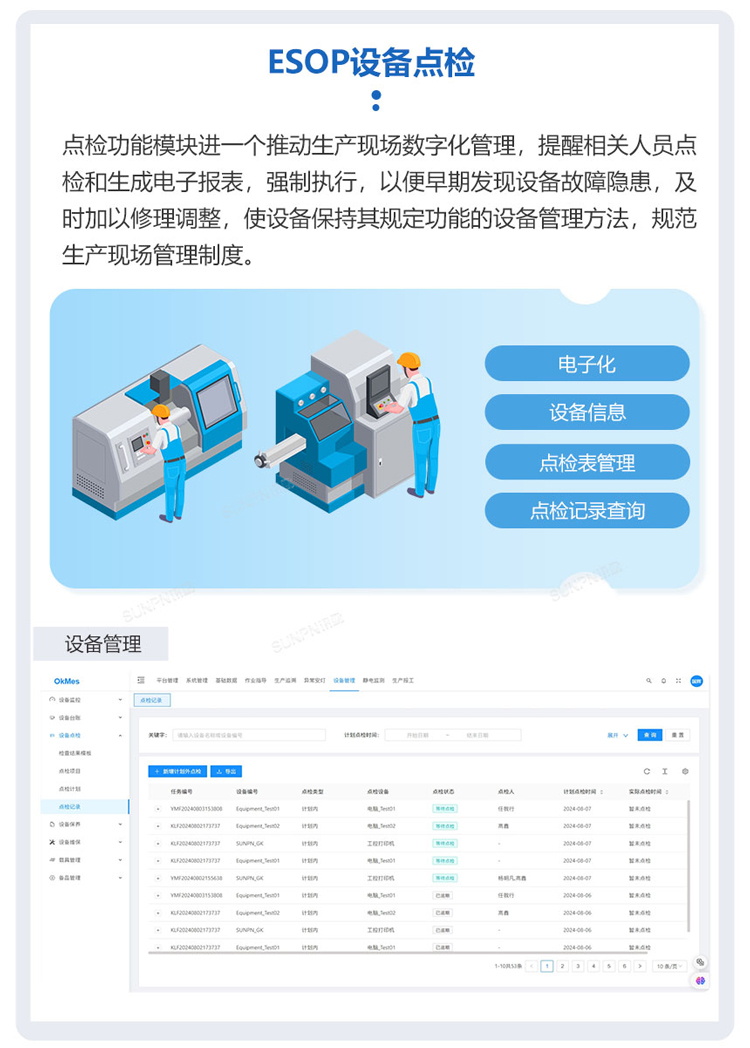 ESOP系統集成設備點檢模塊